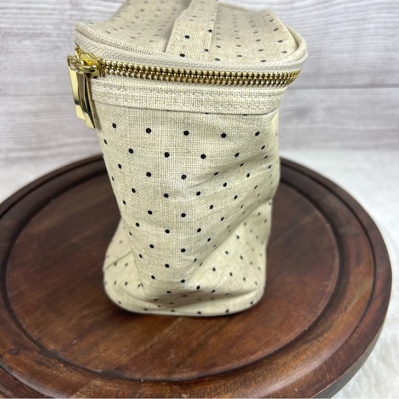 Kate Spade “Out to Lunch” Lunch Tote Beige Black Polka Dot Travel Work Insulated - Picture 7 of 13